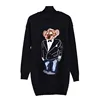 Wholesale Fall Winter Loose Cartoon Bear Jacquard Thick Warm Fashion Pullover Sweater For Ladies