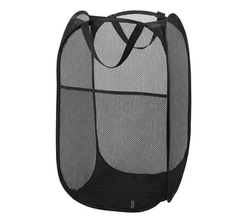 Foldable Folding Collapsible Hanging Mesh Laundry Basket Foldable Folding Collapsible