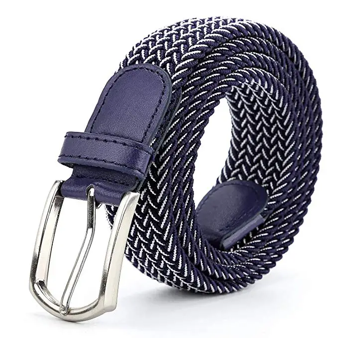 Braided Canvas Woven Elastic Stretch Belts for Men//Women//Junior with Multicolored