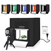 PULUZ 40x40x40cm Folding Portable 30W 5500K White Light Photo Lighting Studio Shooting Tent Box Kit with 6 Colors Backdrops
