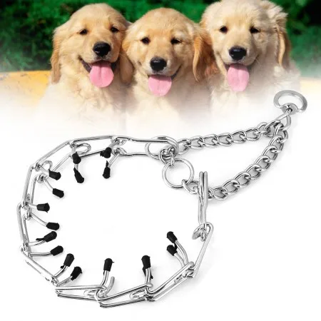 

Dog Training Prong Collar Pinch Choke Chain Steel Metal Adjustable 16"-22" LARGE