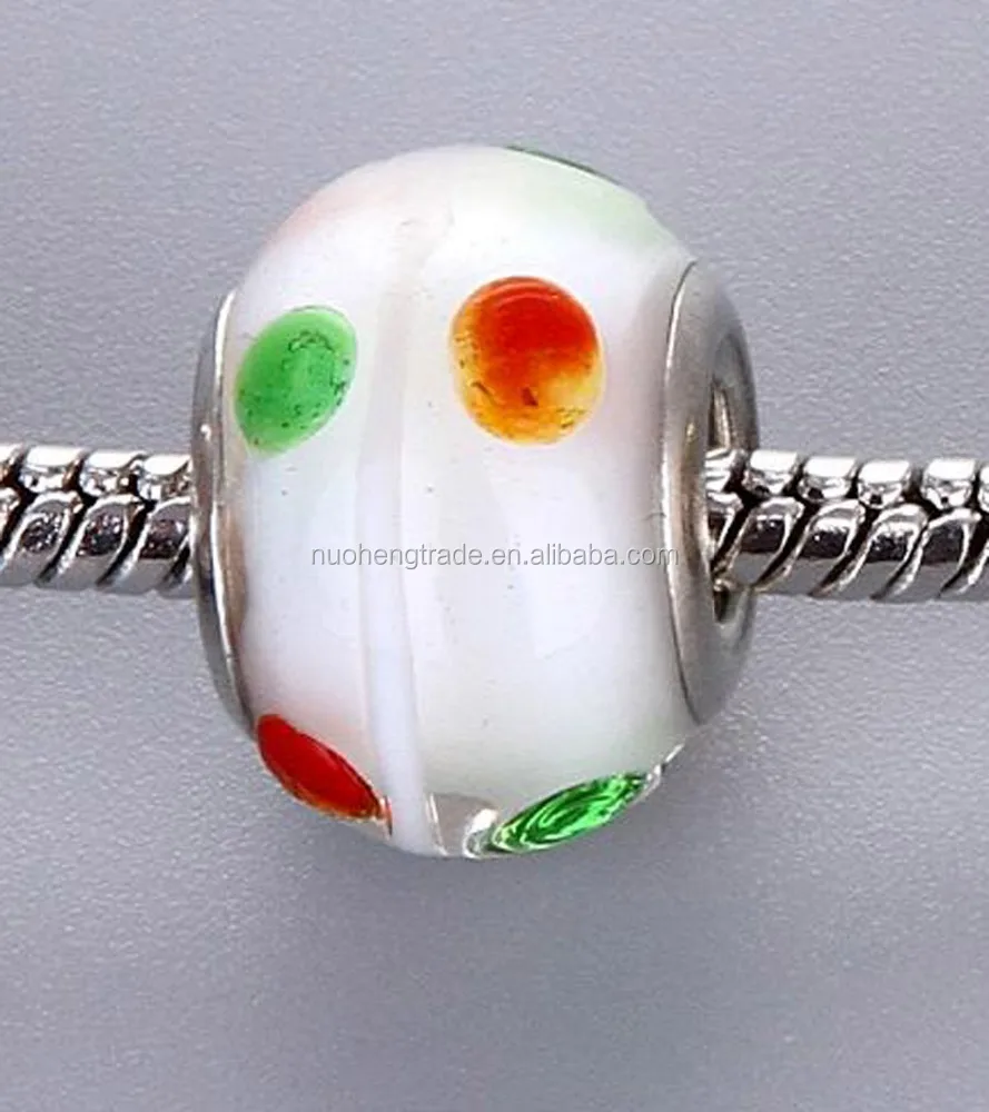 

Large Hole Beads Silver-plated Lampwork Glass Beads Fit European Bracelet