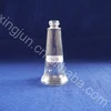 New issue custom mini tall and thin eiffel tower shaped ribbed beautiful glass beverage or juice drink bottle