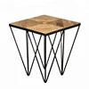 New design solid wood coffee table with metal for living room furniture