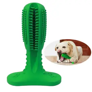 Image of amazon effective cleaning dog tooth brush stick rubber nontoxic natural bite resistant chew toys training oral small medium pets