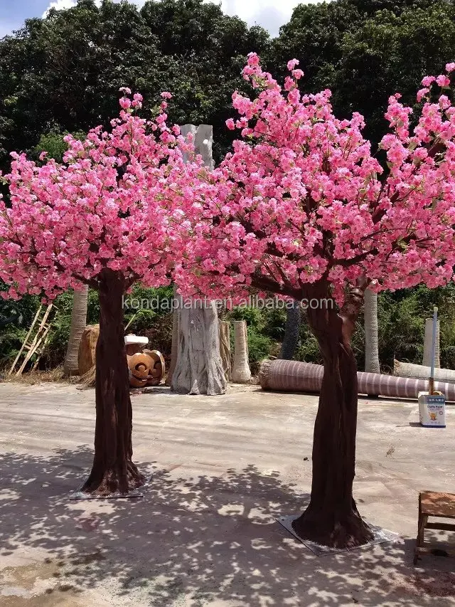 Artificial pink cherry blossom tree for indoor or outdoor decoration
