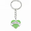 Custom unique design sorority heart shaped crystal rhinestone greek letter key ring alpha delta pi and sigma gamma rho key chain