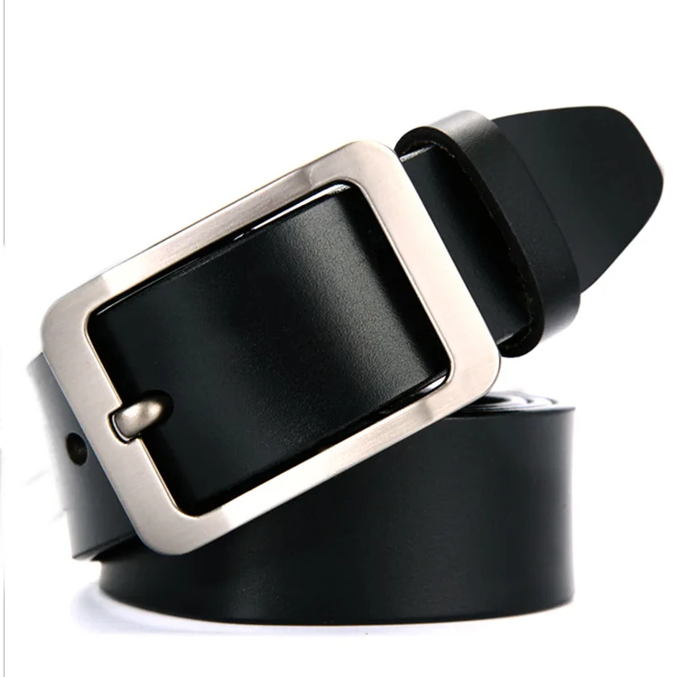 YS-BT022 Guangzhou custom logo alloy pin buckle brown and black 100% genuine leather belt for men
