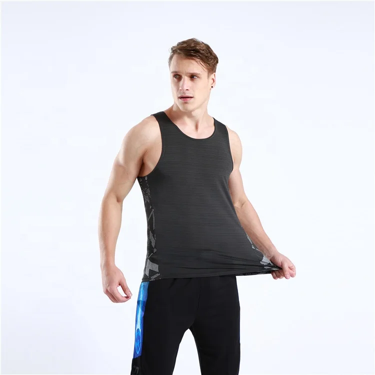 

Men Fitness Tank Top Workout Underwear Vest Stringer Sportswear Undershirt, Black,gray,,sapphire blue,army green