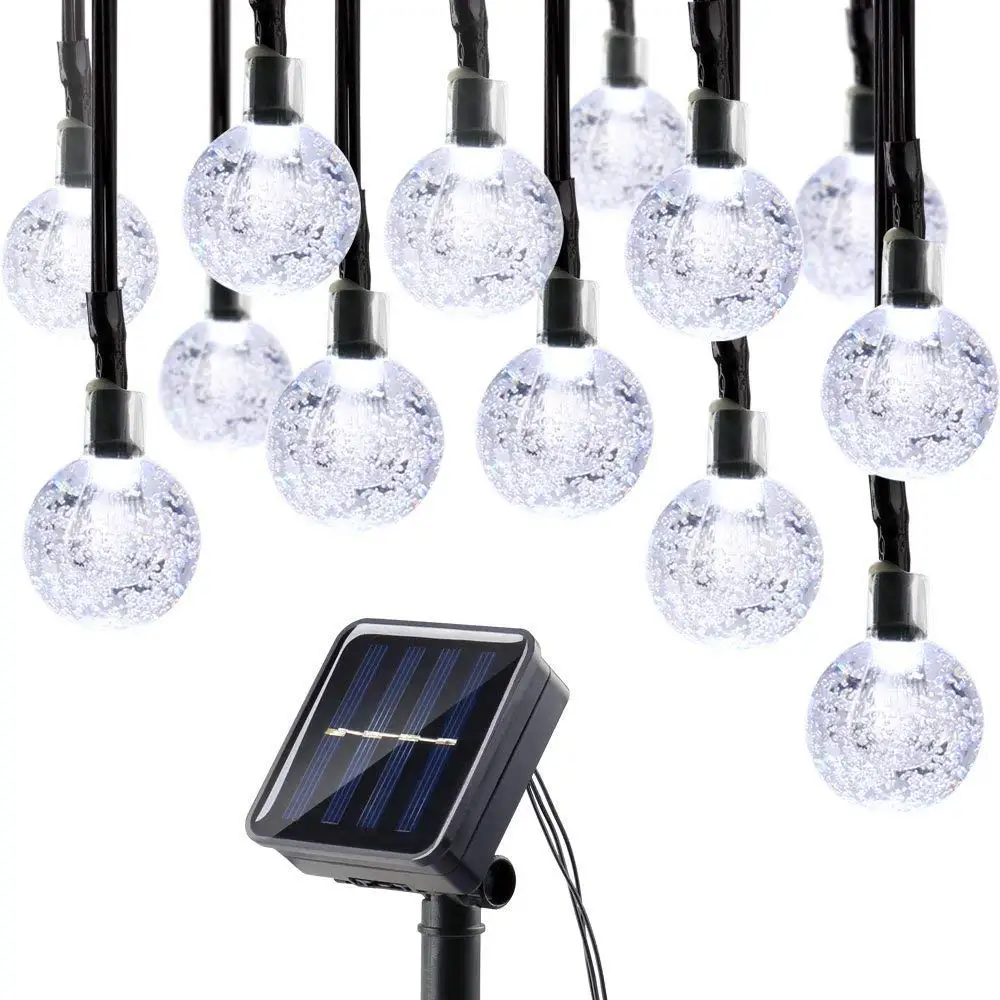 33 Feet 60 Crystal Balls Waterproof Solar Globe LED Fairy String Lights for Home, Garden, Yard Party Wedding
