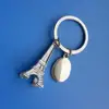 Existing mold silver 3D Paris Eiffel Tower metal keychain