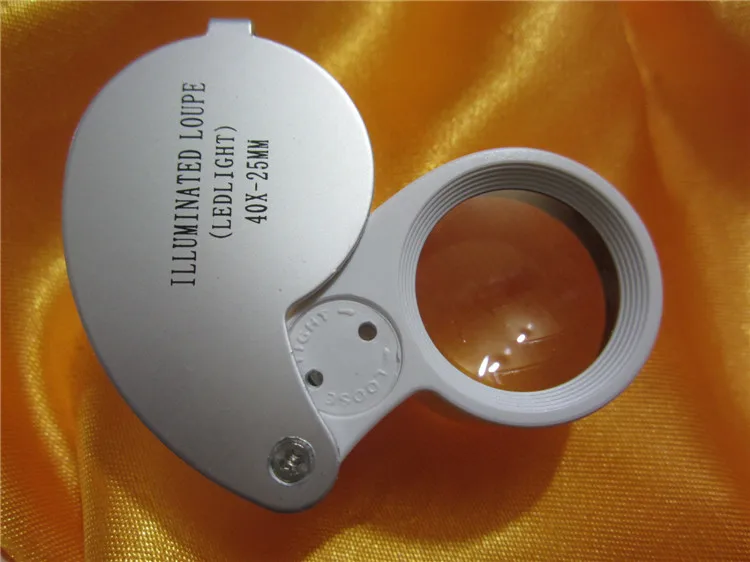 40x 6-shaped 25mm Lens Jewelry Magnifier Illuminated Loupe with Two LED ③ 
