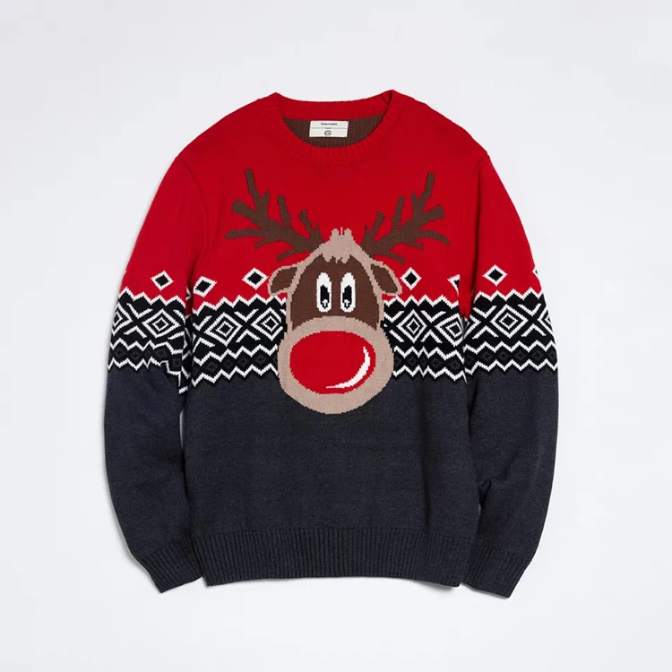 

Custom Winter Knitted Breathable Anti-wrinkle Men Christmas Sweater, At your request