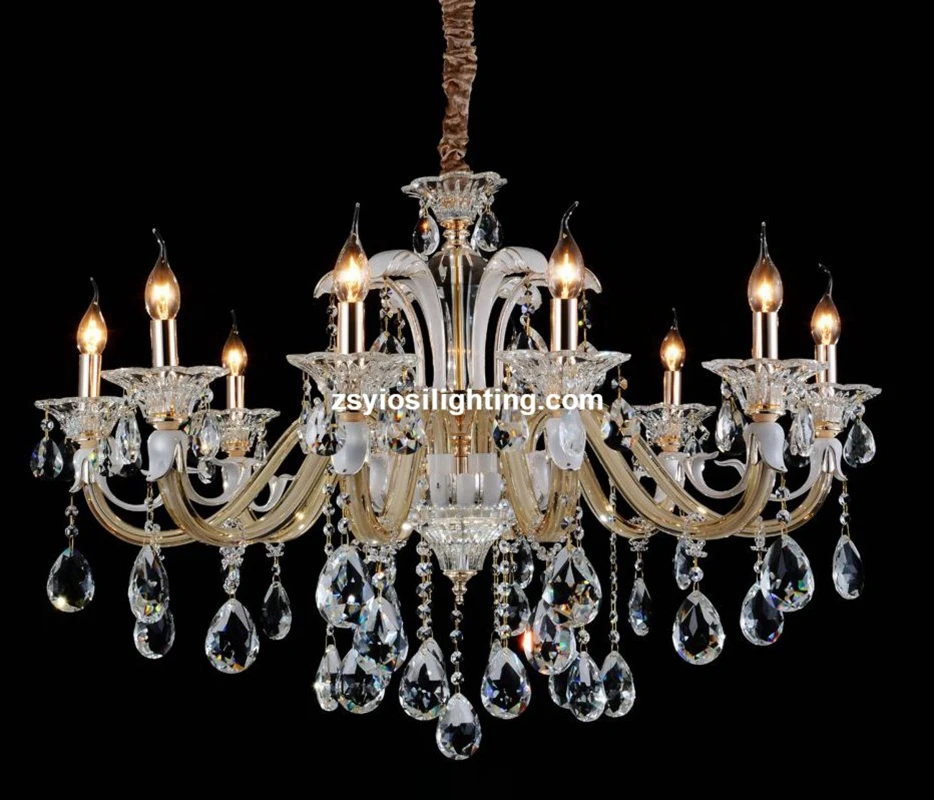 European classic crystal chandelier with 10 Lights lamp candle holders