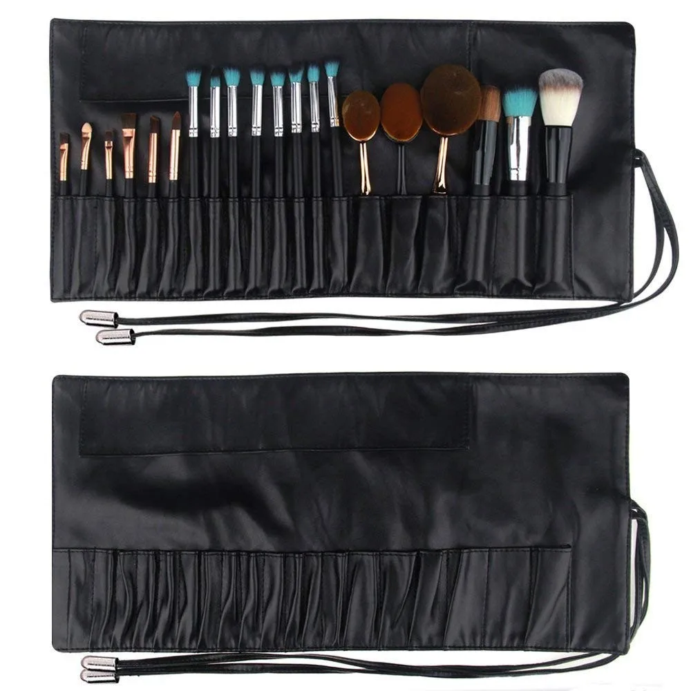 Women's Pu Leather Makeup Brush Roll Bag - Buy Custom Makeup Brush ...