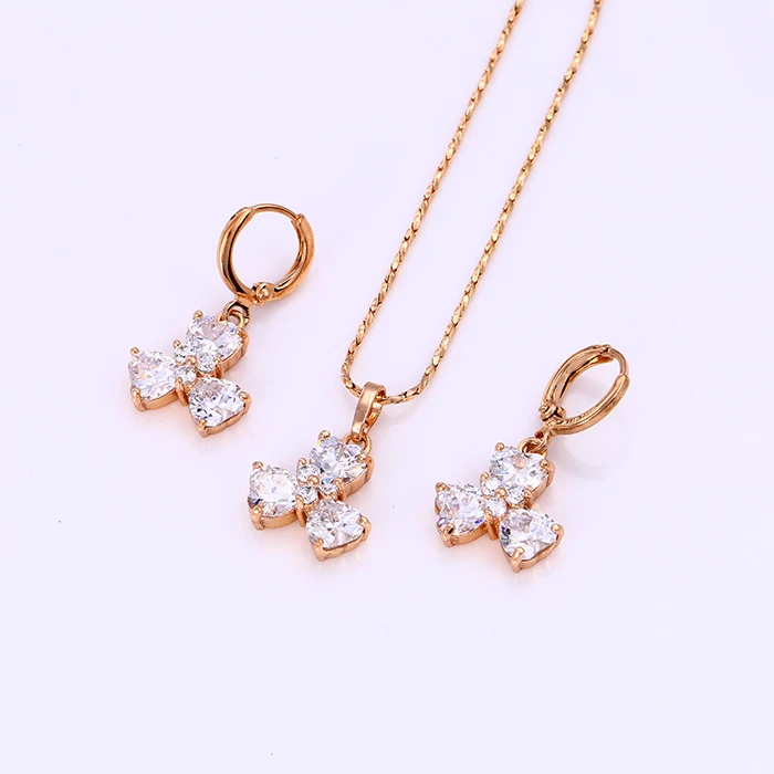 

61889 Xuping hot explosion models top grade luxury gold two jewelry set precious stone jewelry, White