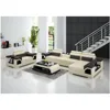 Latest corner design customized size sectional leather living room sofa