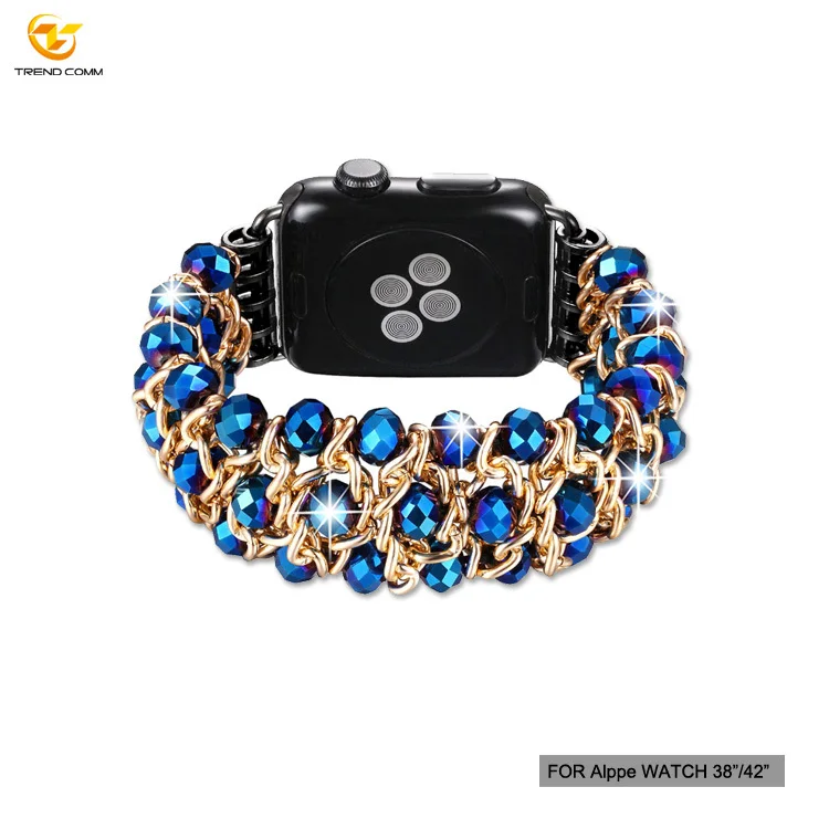

Bling Elegant Jewelry Removable Bracelet Handmade Ladies Wristband For Apple Watch Series 6