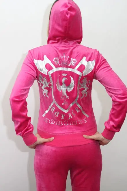 hot pink velour tracksuit