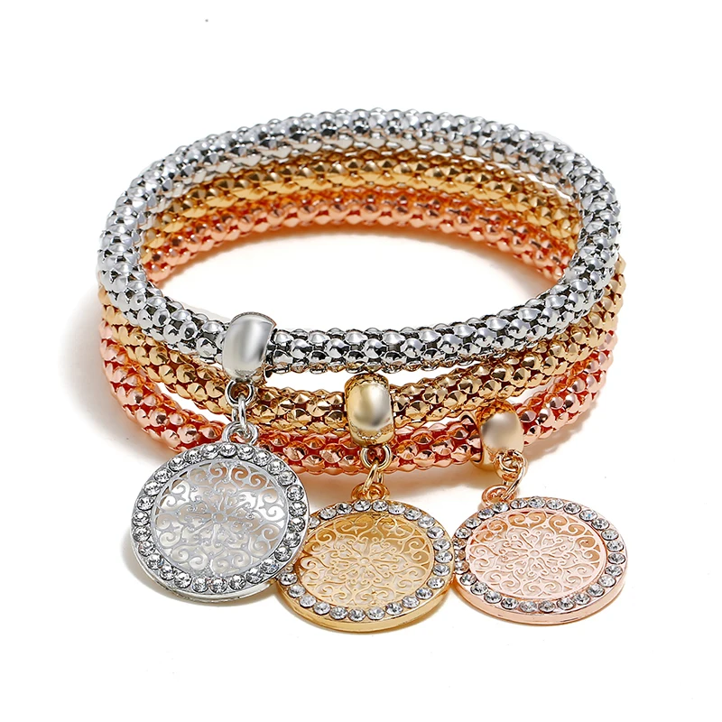 

Fashion crystal gold charm bracelet set for women wholesale NS10001, As picture