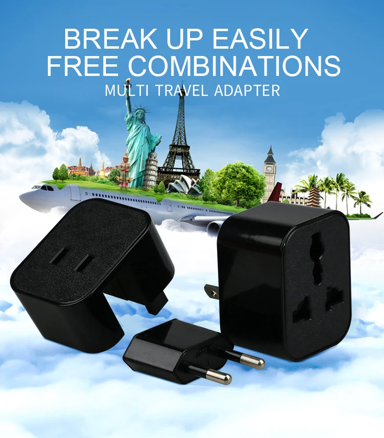 Universal Travel Plug All In One Adapter With Eu Us Uk Au Plug Global Travel Power Charger 6866