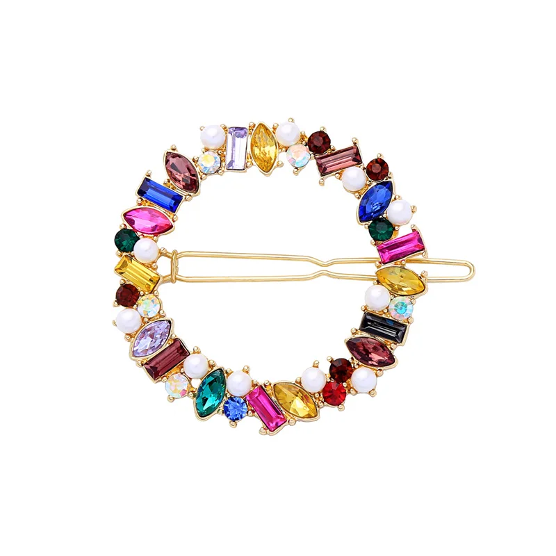 

ts00230 Korean Hair Clip Round Hoop Hair Pin crystal Trim Gifts For Her