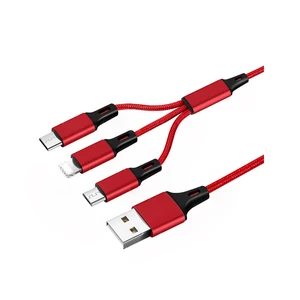 Universal 3 1 Nylon Braided USB Fast Charger Cable