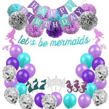 New Arrival Wonderful Mermaid Theme Party Supplies Paper Lanterns
