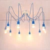 Edison Retro Colorful 10 Heads Multi-colored Silicone E27 Spider Pendant Lamp Chandelier