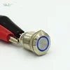 Blue ring lamp 3V LED Bulb Night Light Push Button Switch 12mm Momentary Self-Locking Switches Waterproof Metal 4 Pin