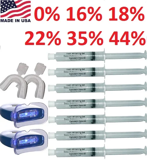 Hecho en EE. UU. gel blanqueador de dientes 3cc... 5cc... 10cc: 0% de 16% de 22% de 35% 44% el peróxido de carbamida o peróxido de hidrógeno