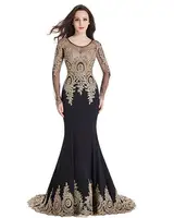 

Crystals Beaded Lace Mermaid Evening Dress for Women Formal