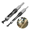 4PCS HSS Twist Drill Bits Woodworking Drill Tools Kit Set Square Auger Mortising Chisel Drill Set Square Hole Extended Saw