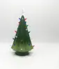 Deck your desk Ceramic Christmas Tree Decorative Snow Tree Lighted LED Bulb Artificial Green or White Ceramic Christmas Tree