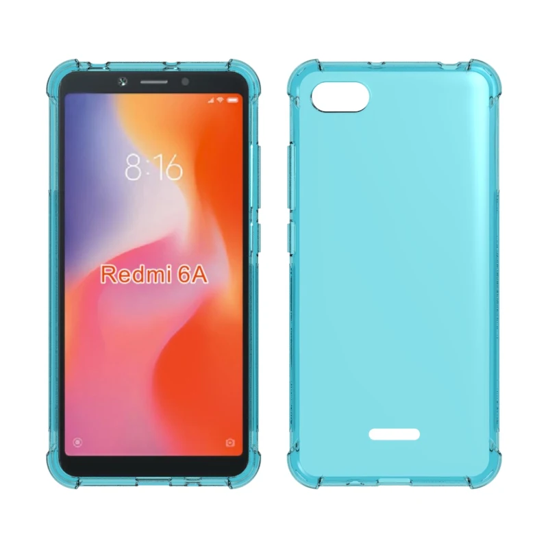Transparent Shockproof soft Tpu cover case For Xiaomi Redmi 6 A