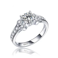 

2020 Fashion Luxury Jewelry S925 Engraved Cubic Zirconia Wedding Ring Pave Setting CZ Diamond Engagement Ring