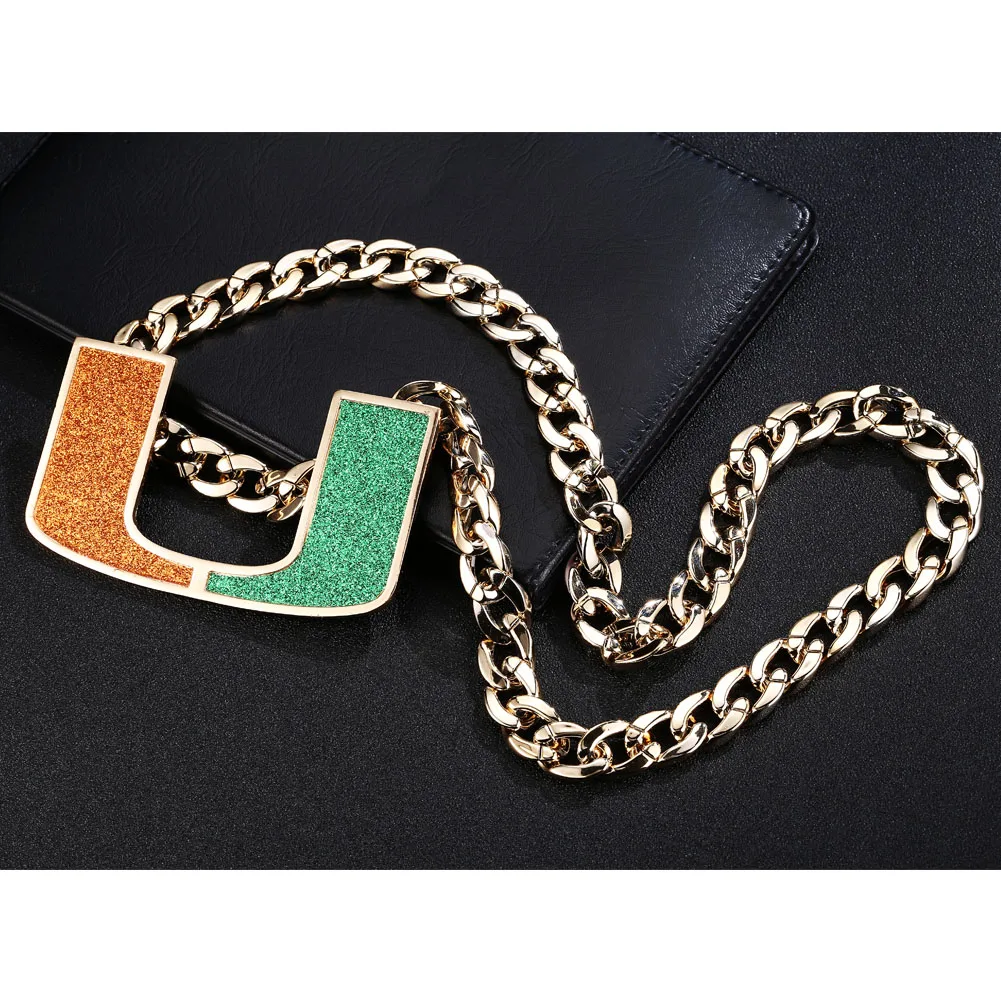 Miami Hurricanes Turnover Chain Replica 18k Gold Plated Necklace Buy Miami Turnover Chain 