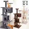 36" 52" Cat Tree Tower Condo Play House Pet Scratch Post Kitten Furniture
