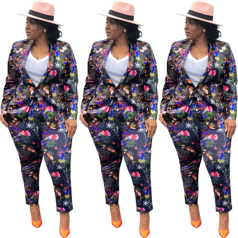 

90622-MX41 high quality fashion floral women jumpsuit with jackets