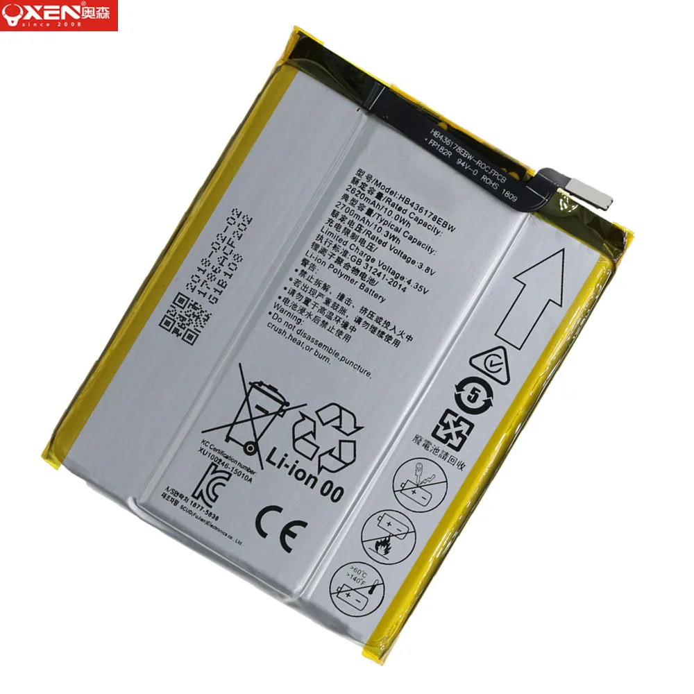 100% Original Li-ion Polyer Rechargeable Mobile Phone HB436178EBW Battery for MateS for Huawei Mate S Replacement