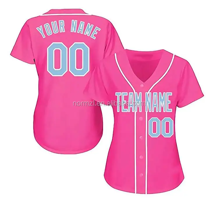 Girls Hot Pink Baseball Jersey Loose Buy Girls Baseball Jersey,Hot