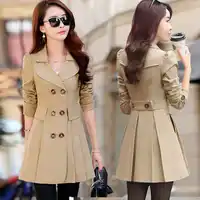 

Women Winter Double Button Long Coat Ladies Slim Fit Casual Overcoat