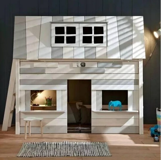 מיטת עץ יצירתי בטיחות לילדים מיטת קומות כפול עשוי מעץ האורן או SPF או MDF