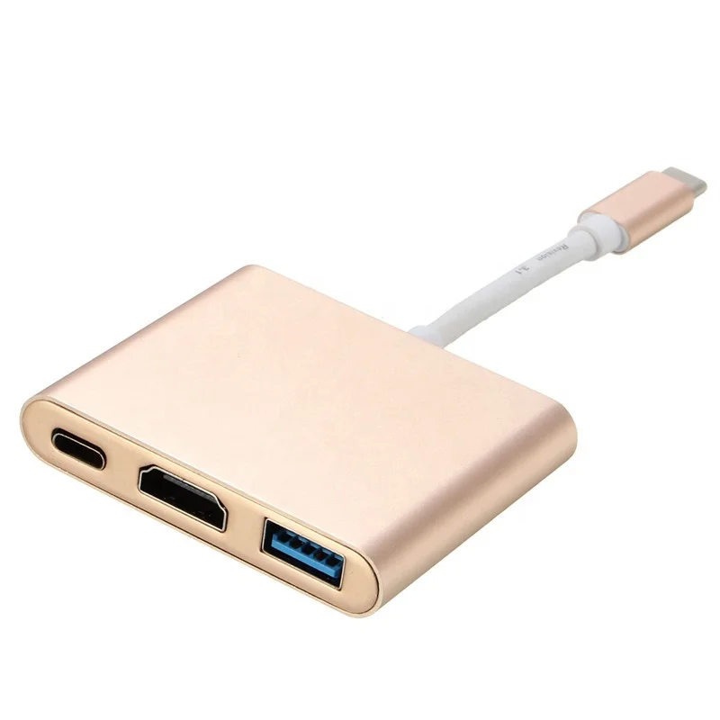 

SUNLINE USB 3.1 Hub Male to Female 3 in1 Type C Charging Port USB-C Adapter Converter Cable Adapter For Type-C Device, Gold;silver;gray