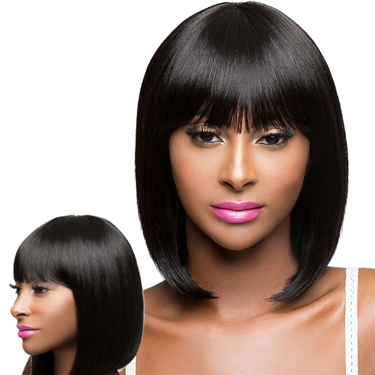 

100 percent human hair wigs,human hair wigs with bangs,human hair lace wigs, #1b or as your choice