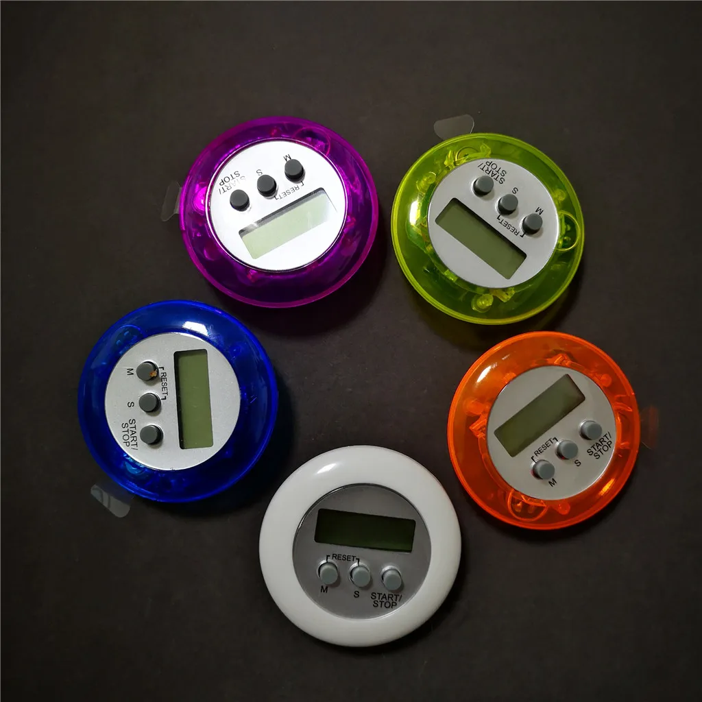 Electronic round LCD  digital kitchen countdown timer