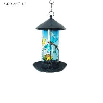 Wholesale Painting Glass Bird Feeder With Solar Light Buy Bird