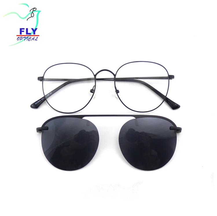 

Magnetic clip on sunglass eyewear optical frames wholesale sunglasses metal