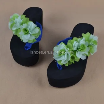 big flower flip flops
