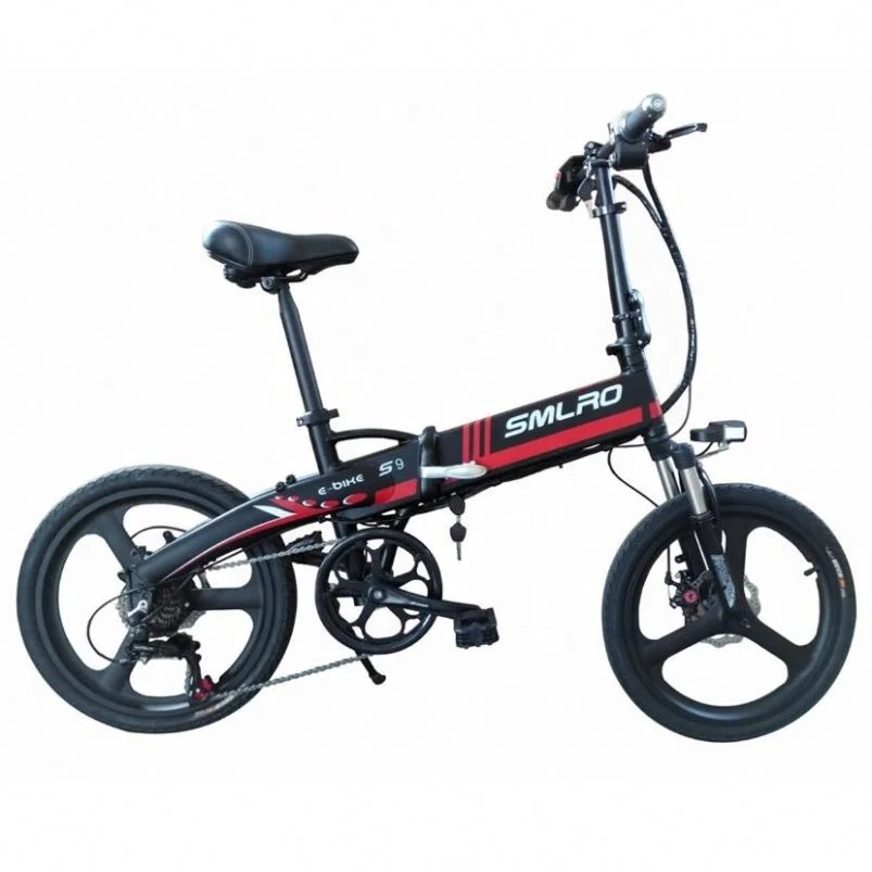 

2019 New Design lightest 20 inch 48V 350W folding bike electric / bicycle with CE Certification, Black&red;black&green;white&blue